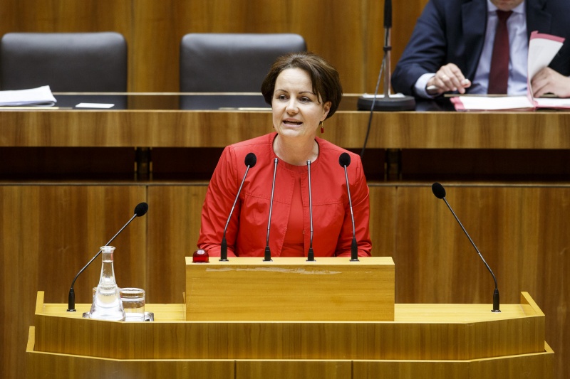 Nationalratsabgeordnete Cornelia Ecker (S) am Rednerpult