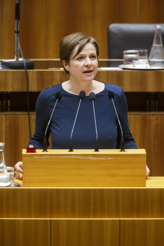 Nationalratsabgeordnete Judith Schwentner (G) am Rednerpult