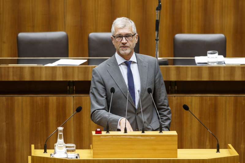 Nationalratsabgeordneter Harald Walser (G) am Rednerpult