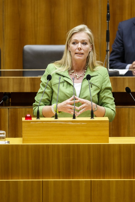 Nationalratsabgeordnete Ulrike Weigerstorfer (T) am Rednerpult