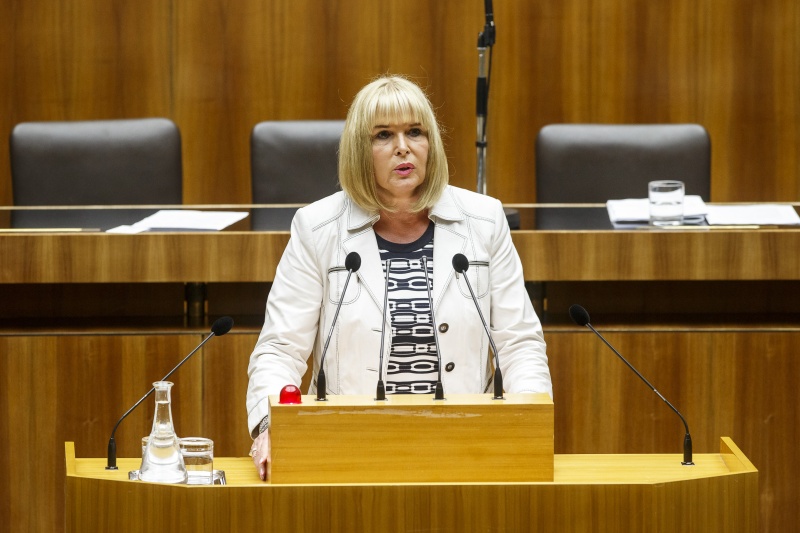 Nationalratsabgeordnete Andrea Gessl-Ranftl (S) am Rednerpult