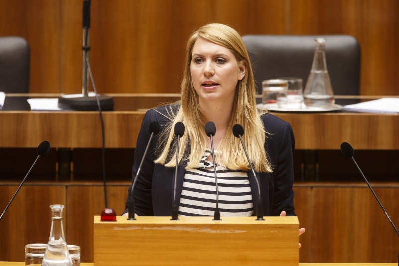 Nationalratsabgeordnete Elisabeth Hakel (S) am Rednerpult