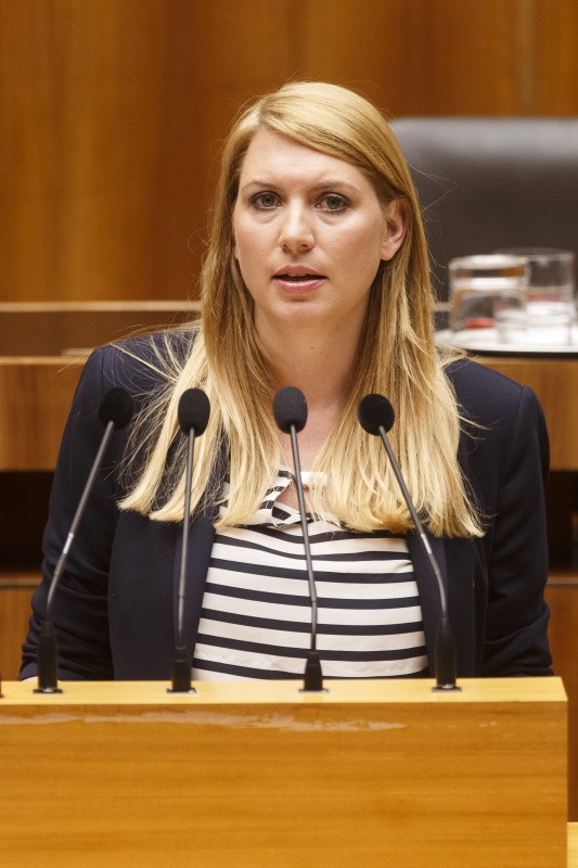 Nationalratsabgeordnete Elisabeth Hakel (S) am Rednerpult