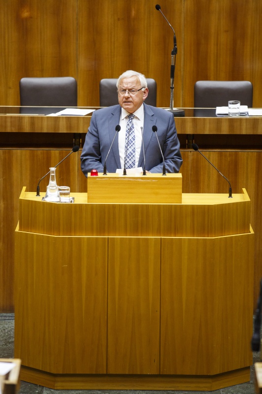 Nationalratsabgeordneter Johann Hell (S) am Rednerpult