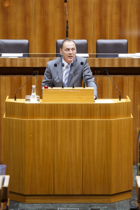 Nationalratsabgeordneter Peter Wurm (F) am Rednerpult