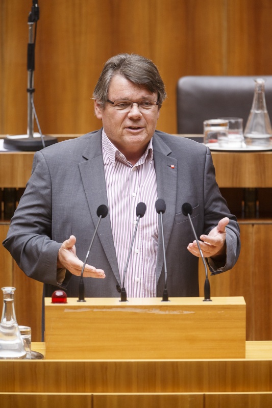 Nationalratsabgeordneter Wolfgang Katzian (S) am Rednerpult