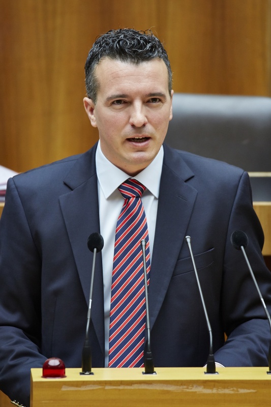 Nationalratsabgeordneter Gernot Darmann (F) am Rednerpult