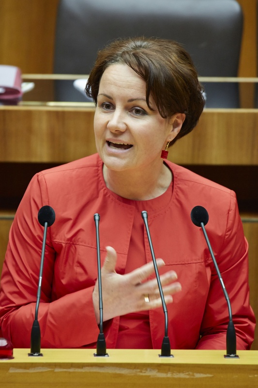 Nationalratsabgeordnete Cornelia Ecker (S) am Rednerpult