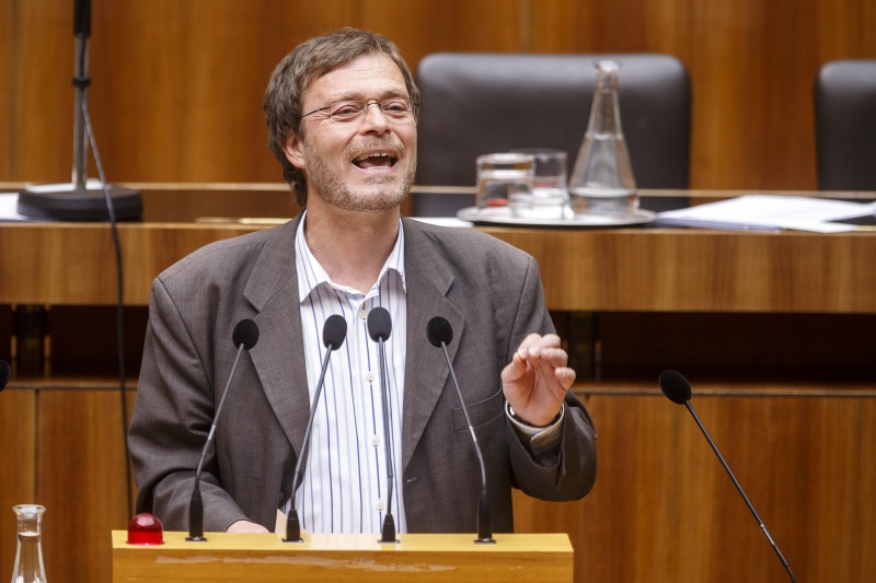 Nationalratsabgeordneter Wolfgang Pirklhuber (G) am Rednerpult