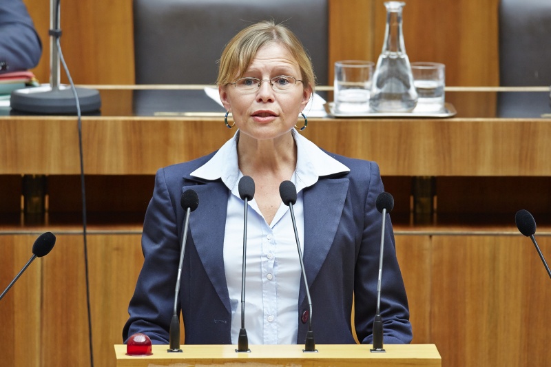 Nationalratsabgeordnete Beatrix Karl (V) am Rednerpult