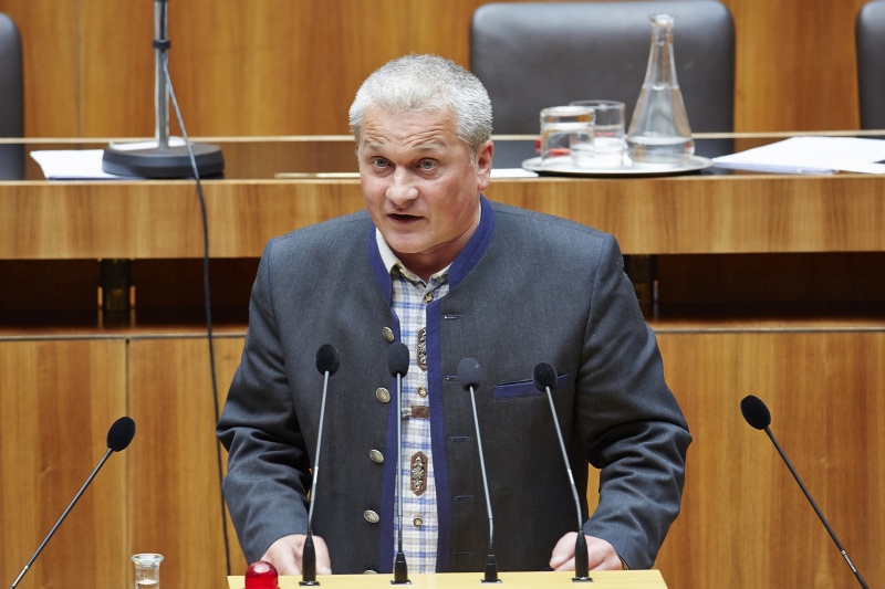 Nationalratsabgeordneter Christian Lausch (F) am Rednerpult