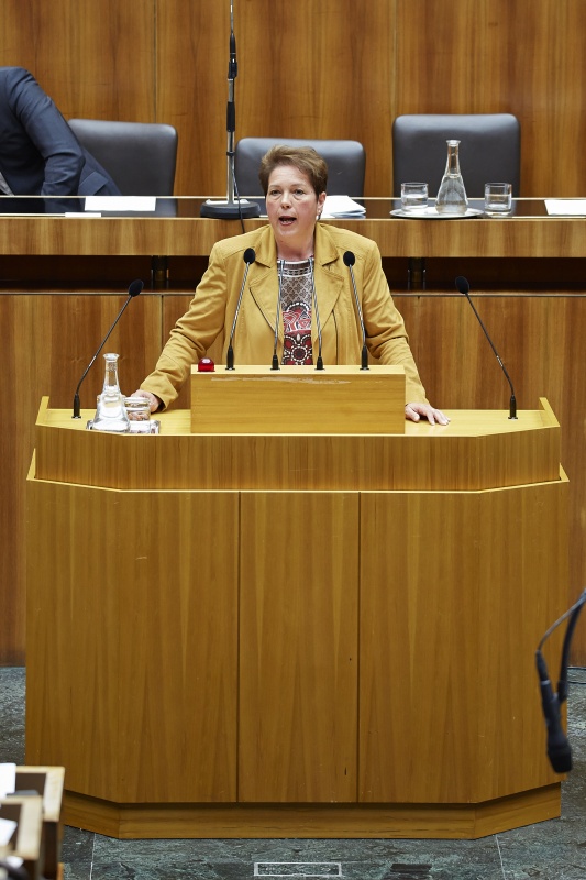 Nationalratsabgeordnete Angela Lueger (S) am Rednerpult