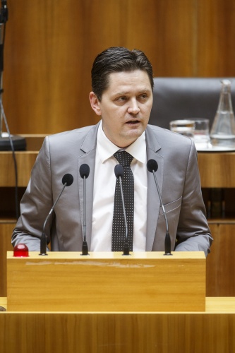 Nationalratsabgeordneter Bernd Schönegger (V) am Rednerpult