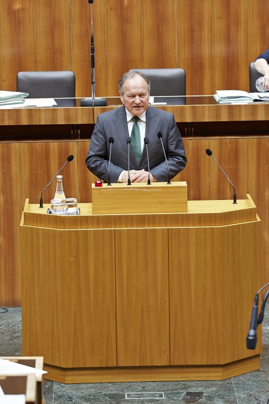 Nationalratsabgeordneter Hermann Schultes (V) am Rednerpult