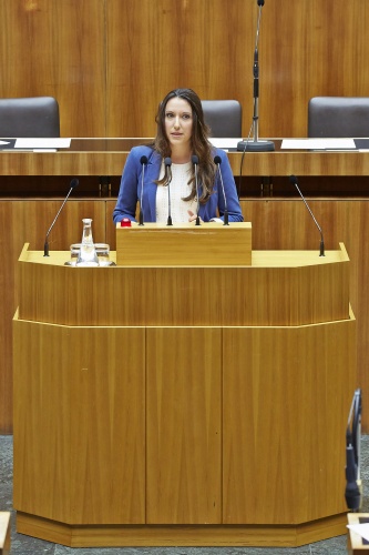 Nationalratsabgeordnete Petra Steger (F) am Rednerpult
