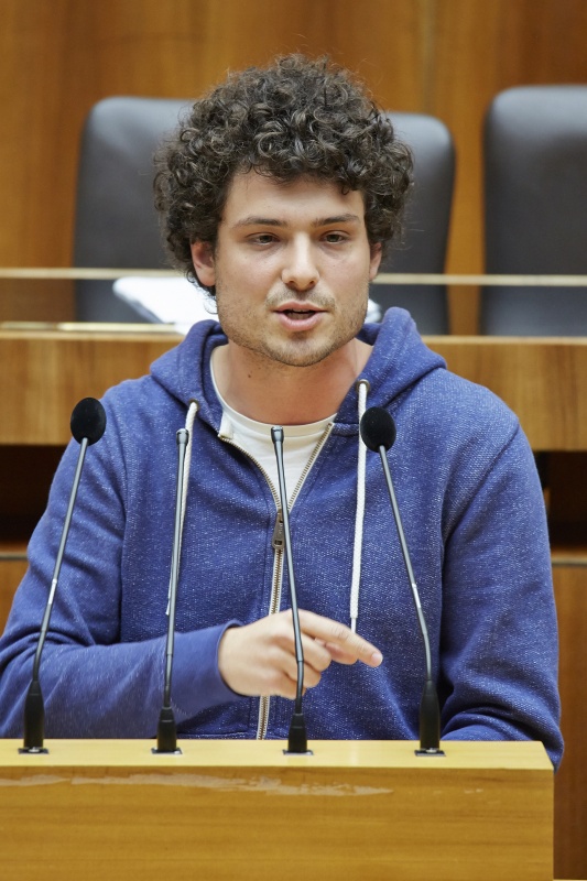 Nationalratsabgeordneter Julian Schmid (G) am Rednerpult