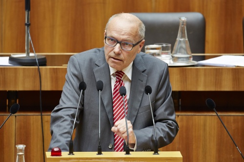 Nationalratsabgeordneter Erwin Spindelberger (S) am Rednerpult