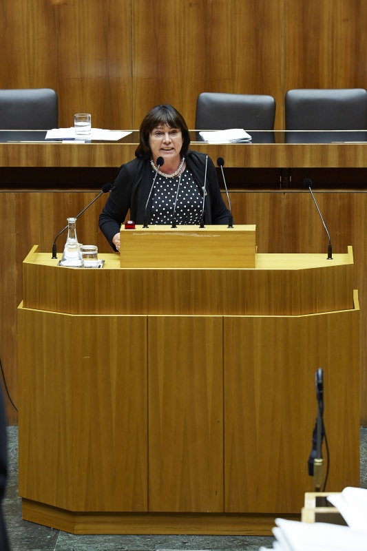 Nationalratsabgeordnete Gisela Wurm (S) am Rednerpult