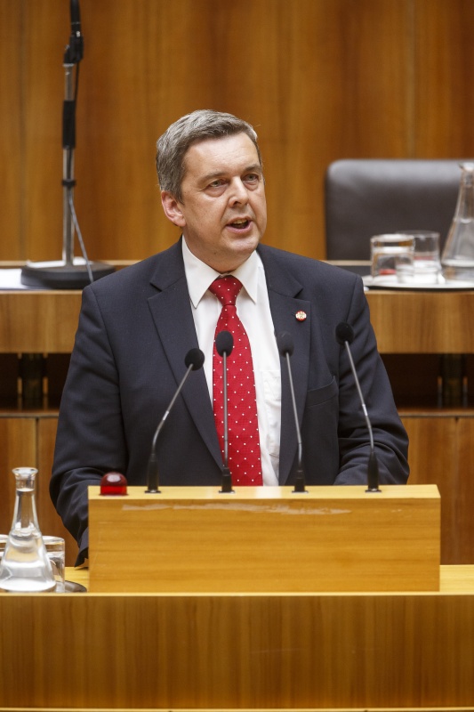 Nationalratsabgeordneter Konrad Antoni (S) am Rednerpult