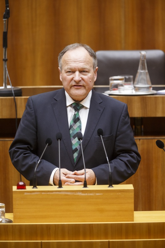 Nationalratsabgeordneter Hermann Schultes (V) am Rednerpult