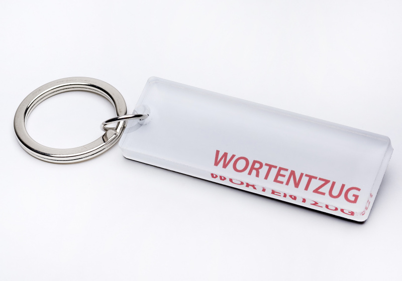 Schlüsselanhänger rechteckig mit typisch parlamentarischem Terminus - Wortentzug