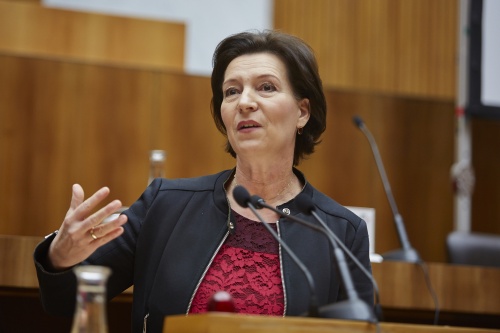 Unterrichtsministerin Gabriele Heinisch-Hosek (S) am Rednerpult