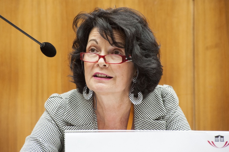 Uni Wien Hilde Spiel beim Panel 2 - Schule und Partizipation