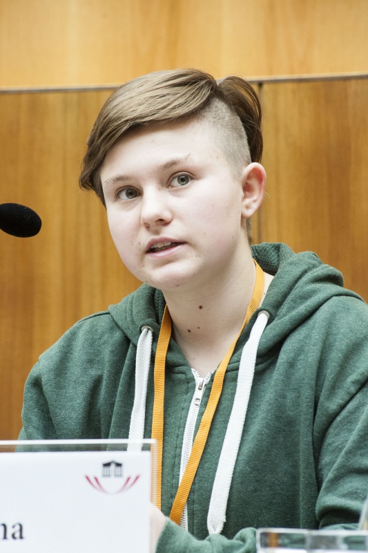 Magdalena Trauner beim Panel 2 - Schule und Partizipation