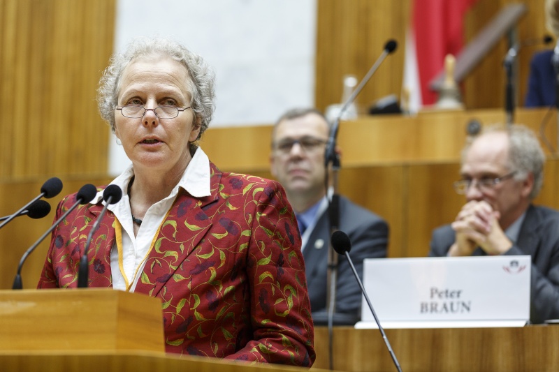 Generalsekretärin Österreichische Arbeitsgemeinschaft für Rehabilitation Eringard Kaufmann Eringard Kaufmann bei ihrem Impulsstatement zum Thema Konkretisierung der Erfordernisse in Ausbildung und Praxis
