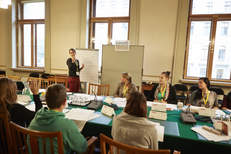 SchülerInnen während der Ausschusssitzung