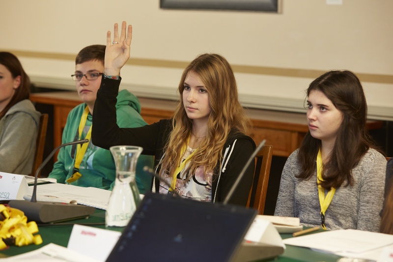 SchülerInnen während der Ausschusssitzung