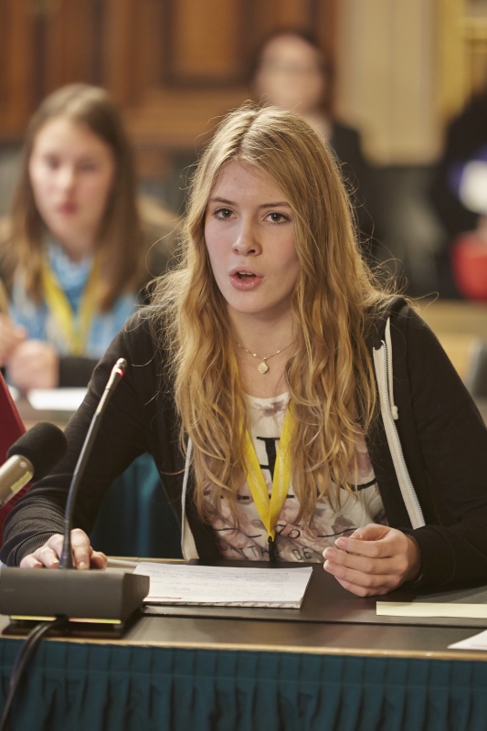 SchülerInnen während der Ausschusssitzung