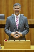 Nationalratsabgeordneter Rudolf Plessl (S) am Rednerpult