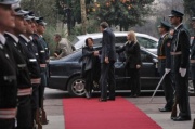 Bundesratspräsidentin Ana Blatnik (S) wurd vom Präsidenten des Parlaments von Montenegro Ranko Krivokapić begrüßt