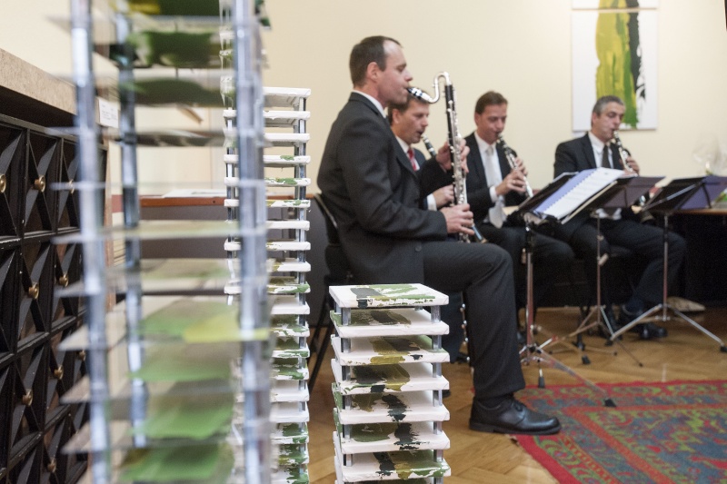 Werke der Künsterlin und musikalische Umrahmung durch das Rossauer Klarinettenquartett