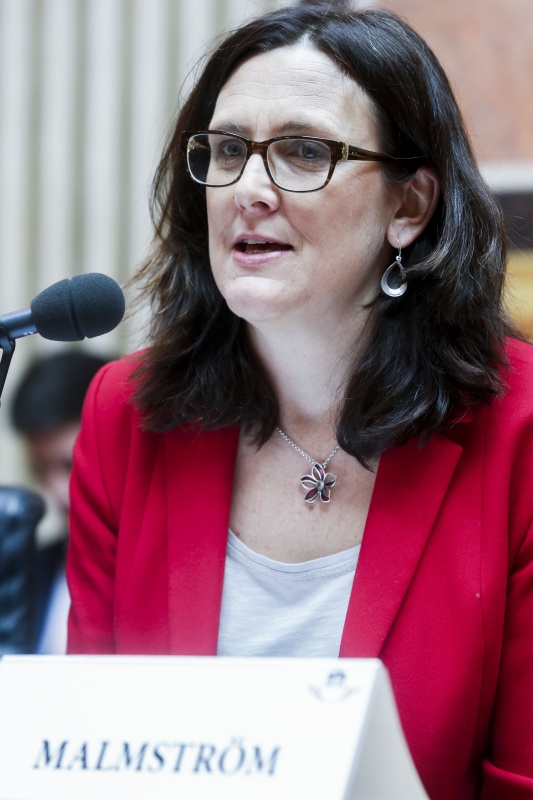 EU-Handelskommissarin Cecilia Malmström am Wort