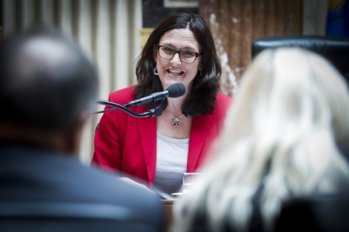 EU-Handelskommissarin Cecilia Malmström am Wort