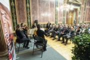 Die musikalische Umrahmung durch ein Streichquartett des Tonkünstler Orchesters Niederösterreich. Blick Richtung VeranstaltungsteilnehmerInnen