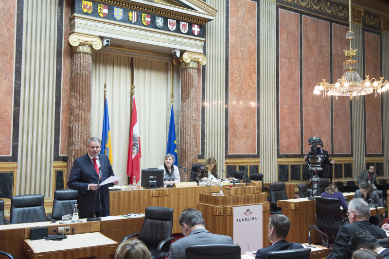 Landwirtschaftsminister Andrä Rupprechter (V) bei seiner Erklärung an den Bundesrat