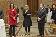 v.li.: Nationalratsabgeordnete Christine Muttonen (S), Nationalratspräsidentin Doris Bures (S) bei der Begrüßung und OSZE Präsident Ilkka Kanerva