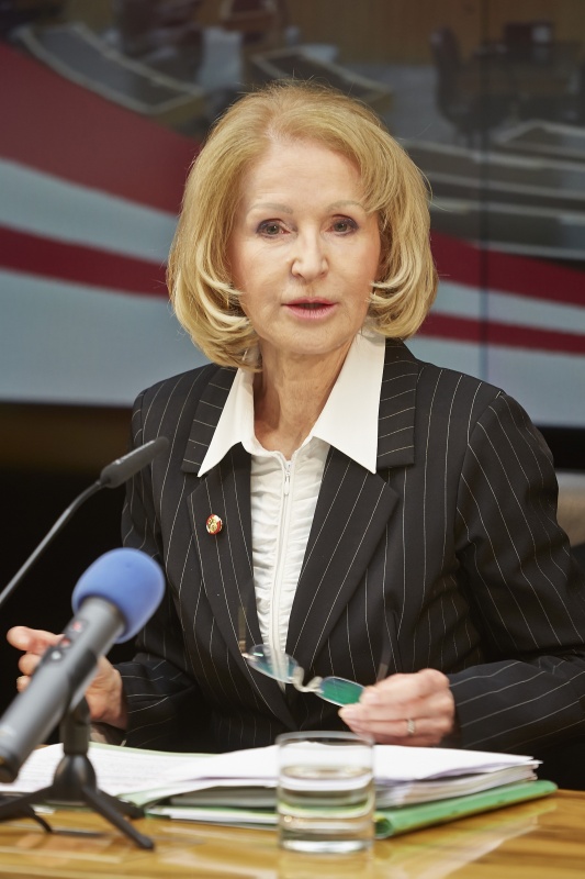 Die Vorsitzende der Kommission, Nationalratsabgeordnete Gertrude Aubauer (V) am Wort