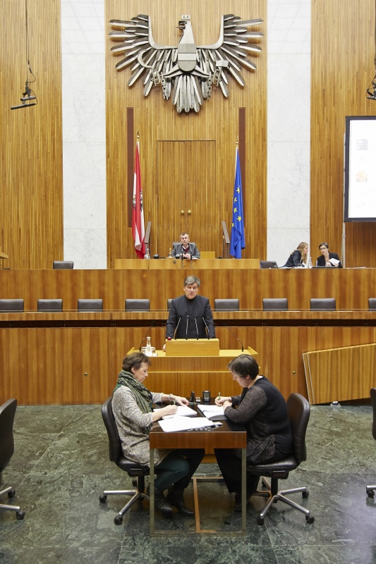 Vertreter der organisierten Zivilgesellschaft Initiative Mehrheitswahlrecht und Demokratiereform Herwig Hösele am Rednerpult