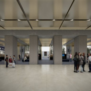 Visualisierung zur Sanierung des Parlamentsgebäudes - Agora - Besucherzentrum neu