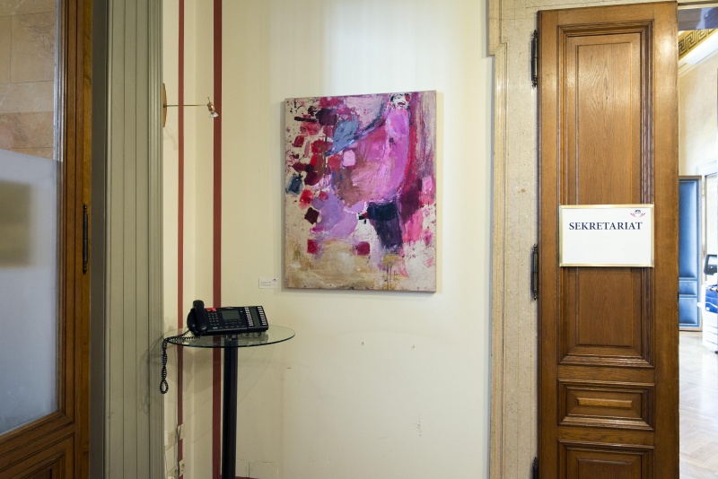 Martha Jungwirth - Fruchtfleisch 3 im Vorzimmer des Präsidentinnenbüros