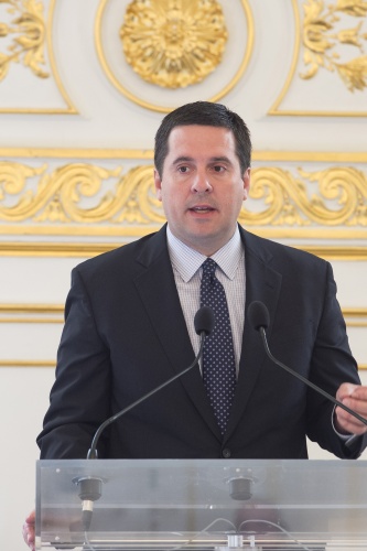 Chairman of the Intelligence Committee of the U.S. House of Representatives Devin Nunes bei seiner Rede