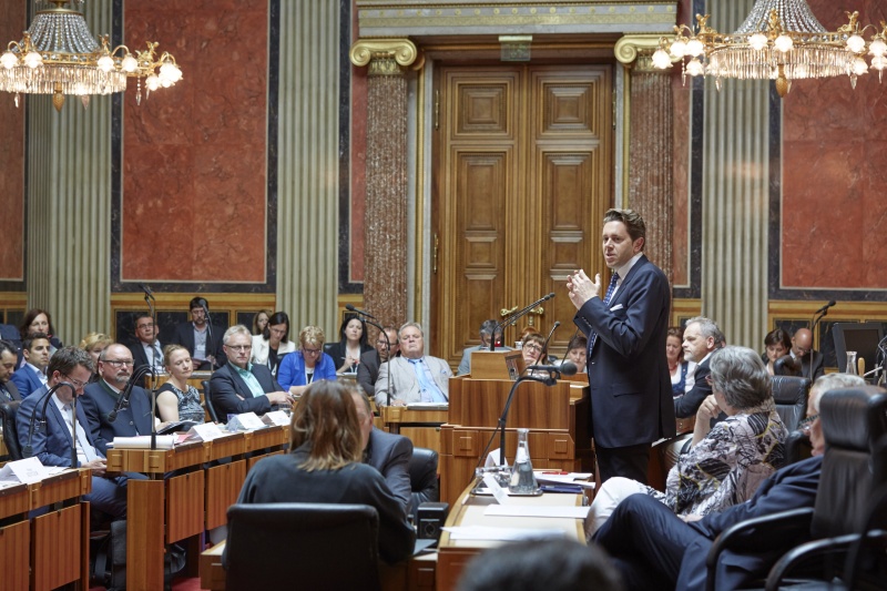 Staatssekretär im Harald Mahrer (V) bei seinem Einleitungsrefera|Sitzungssaal des Bundesrates