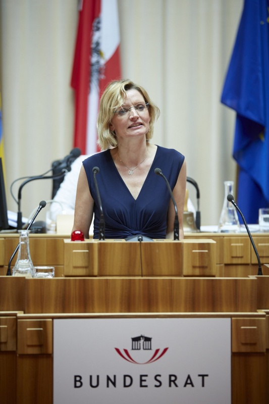 Vertreterin des BMBF Andrea Frauendorfer am Rednerpult