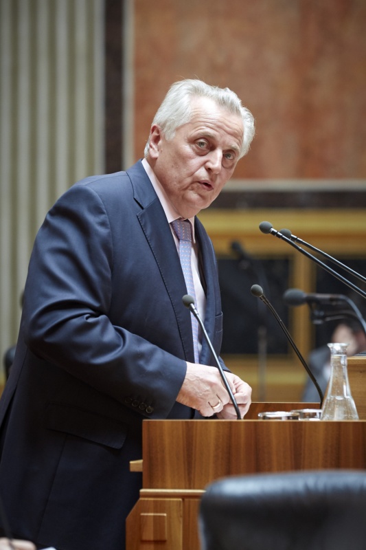 Sozialminister Rudolf Hundstorfer (S) bei seinem Einleitungsreferat