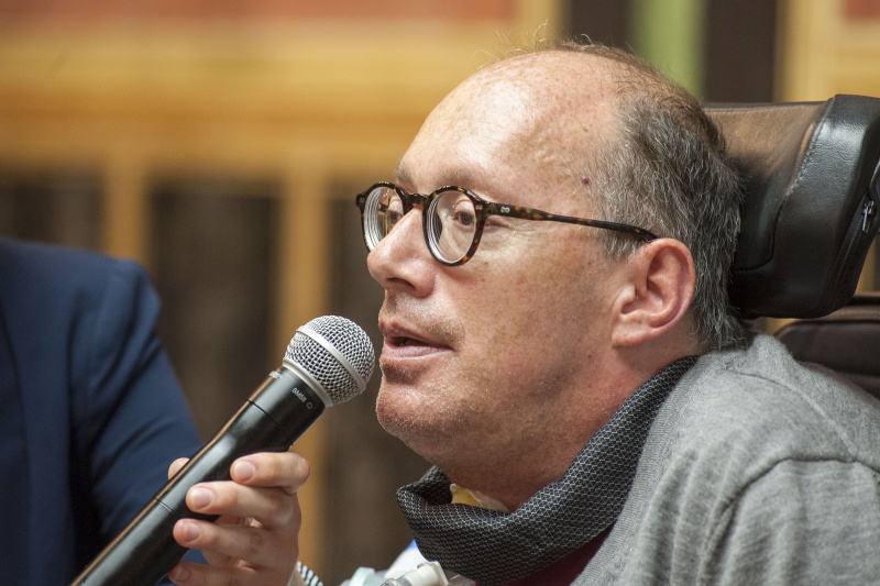 Nationalratsabgeordneter und Behindertensprecher Franz-Joseph Huainigg (V) bei seinen Schlussworten