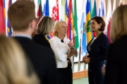 Nationalratspräsidentin Doris Bures  (S) im Gespräch mit ihrer italienischen Amtskollegin Laura Boldrini